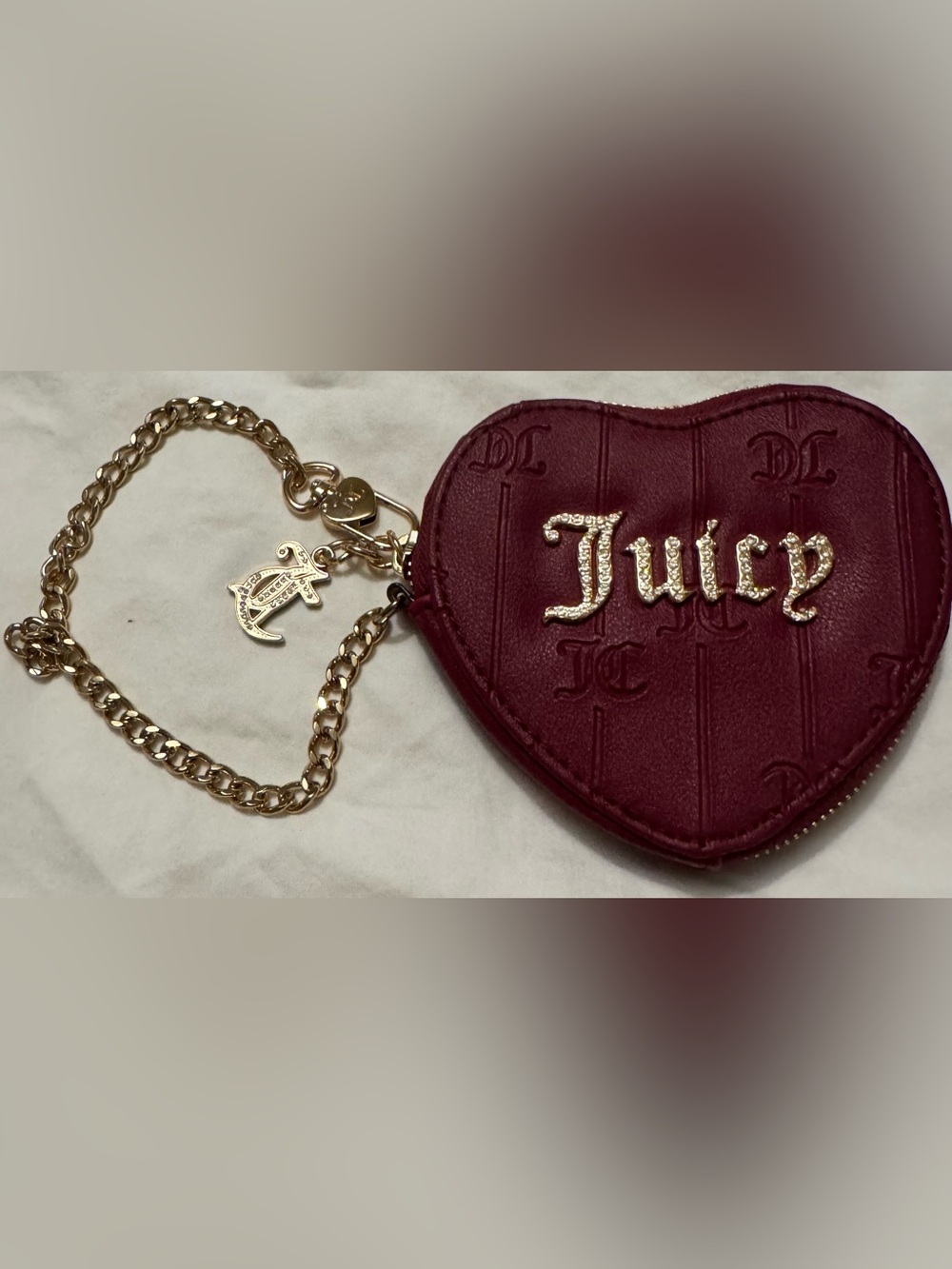 Juicy Couture Adorable Fuchia Small Holder with Gold Chain